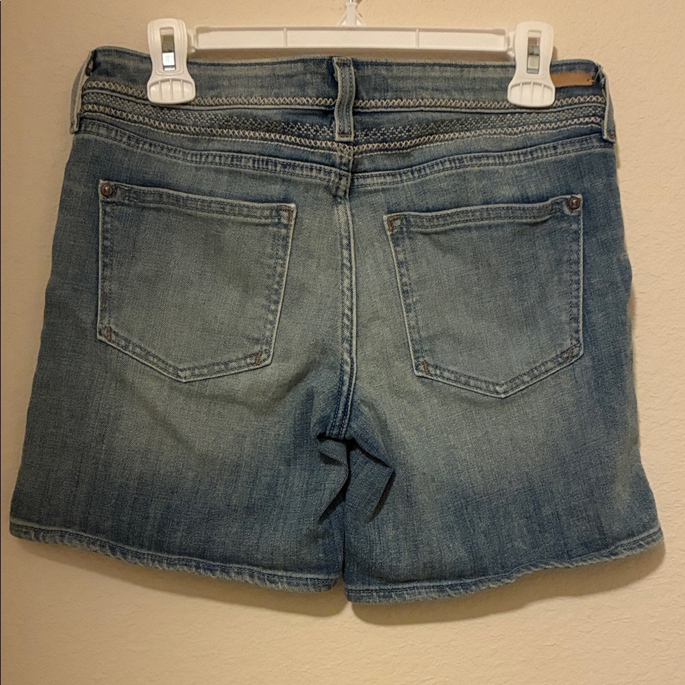 Pilcro Blue Embroidered Jean Shorts - Picture 5 of 8